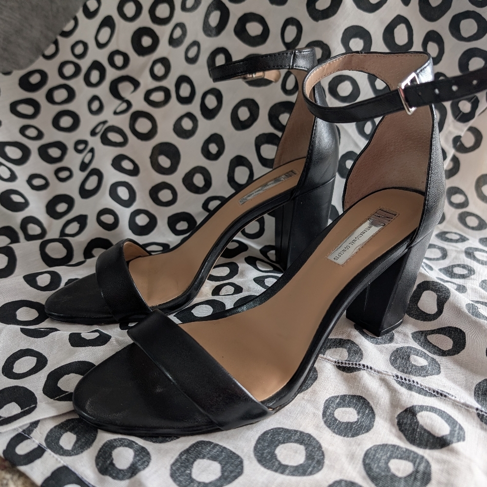 INC International Concepts Kivah Black Block Heel Sandals